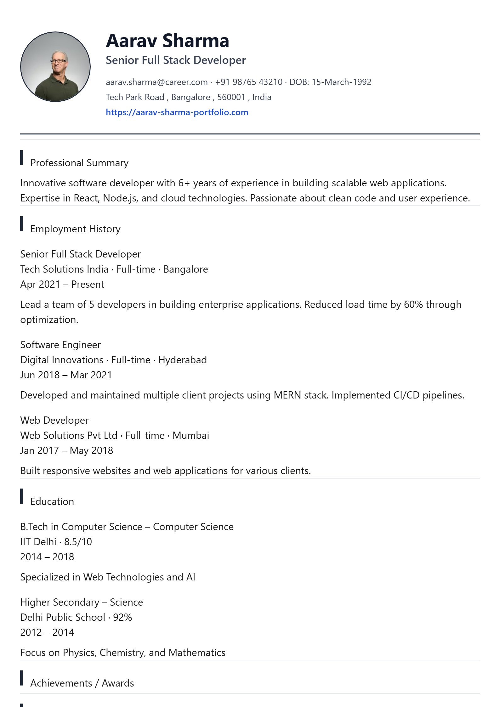 Creative Resume Template