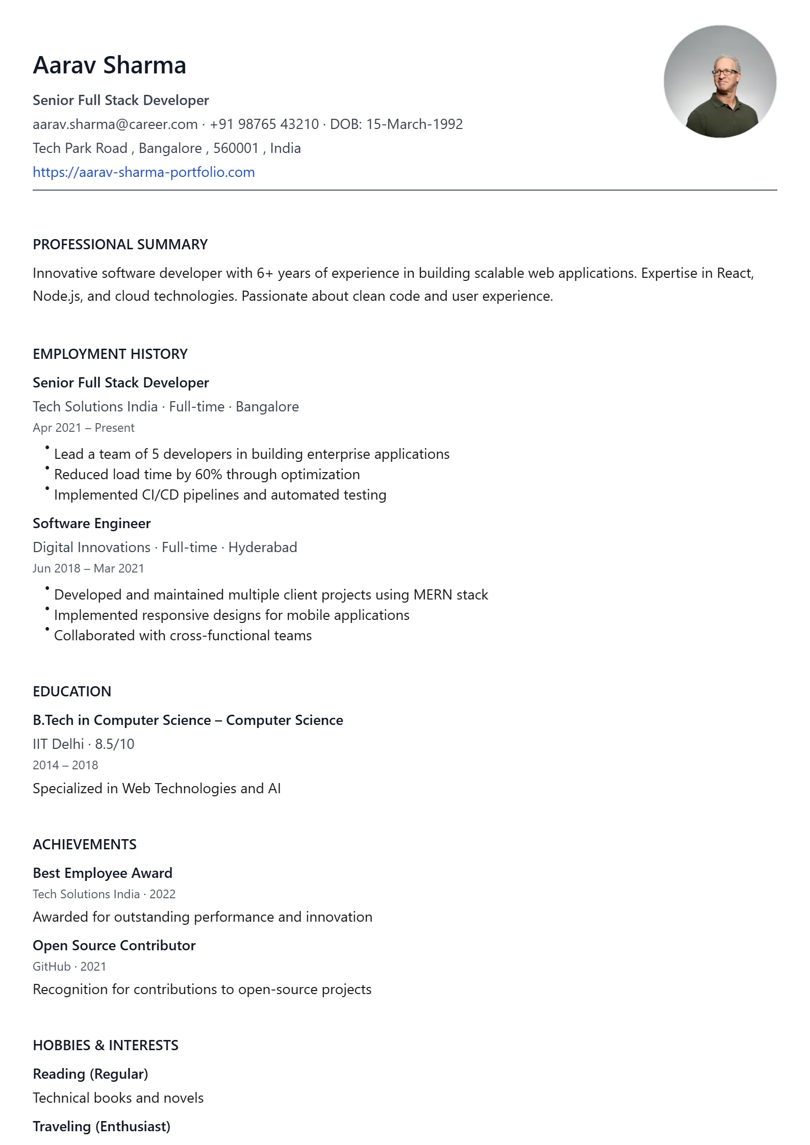 Minimalist Resume Template