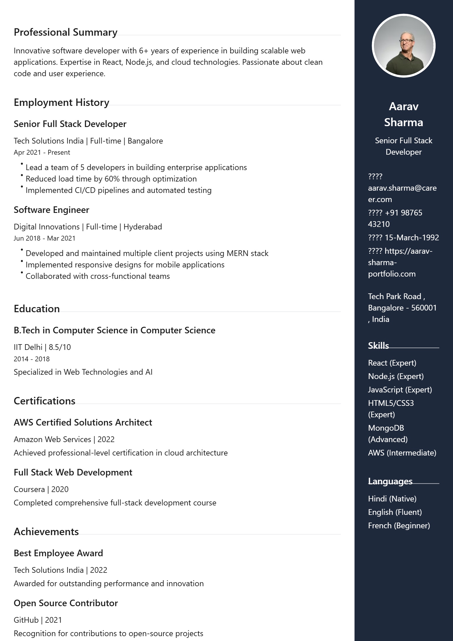 Professional Resume Template